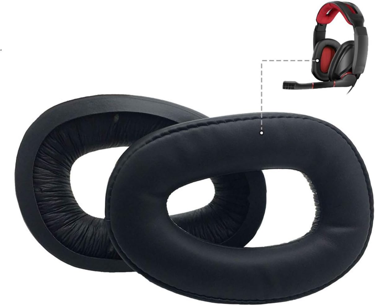 Premium Sennheiser Ear Pads - Compatible with GSP 300, 301, 302, 303, 350 & 370 Headphones. PU Leather, Black, AHG-GSP300 - Image 4