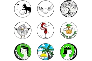 PINMEI Lot of 10 Golf Ball Markers Assorted Patterns - Soft Enamel Technique