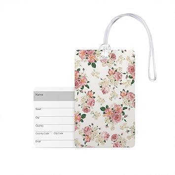 flower luggage tag