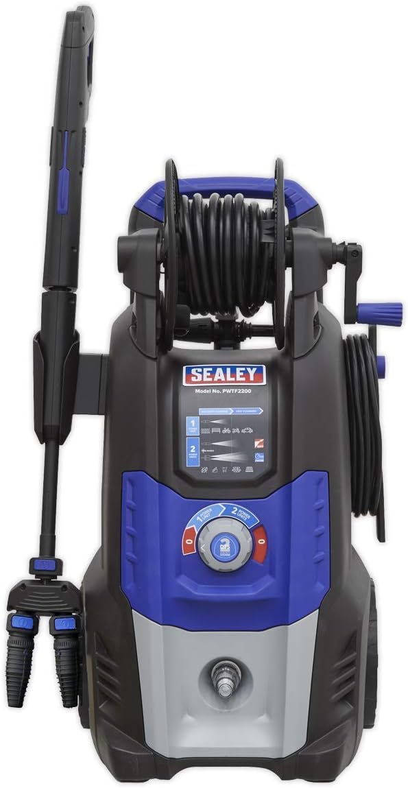 Sealey 150bar Pressure Washer Twin Pump with TSS & Rotablast® Nozzle - PWTF2200, Blue