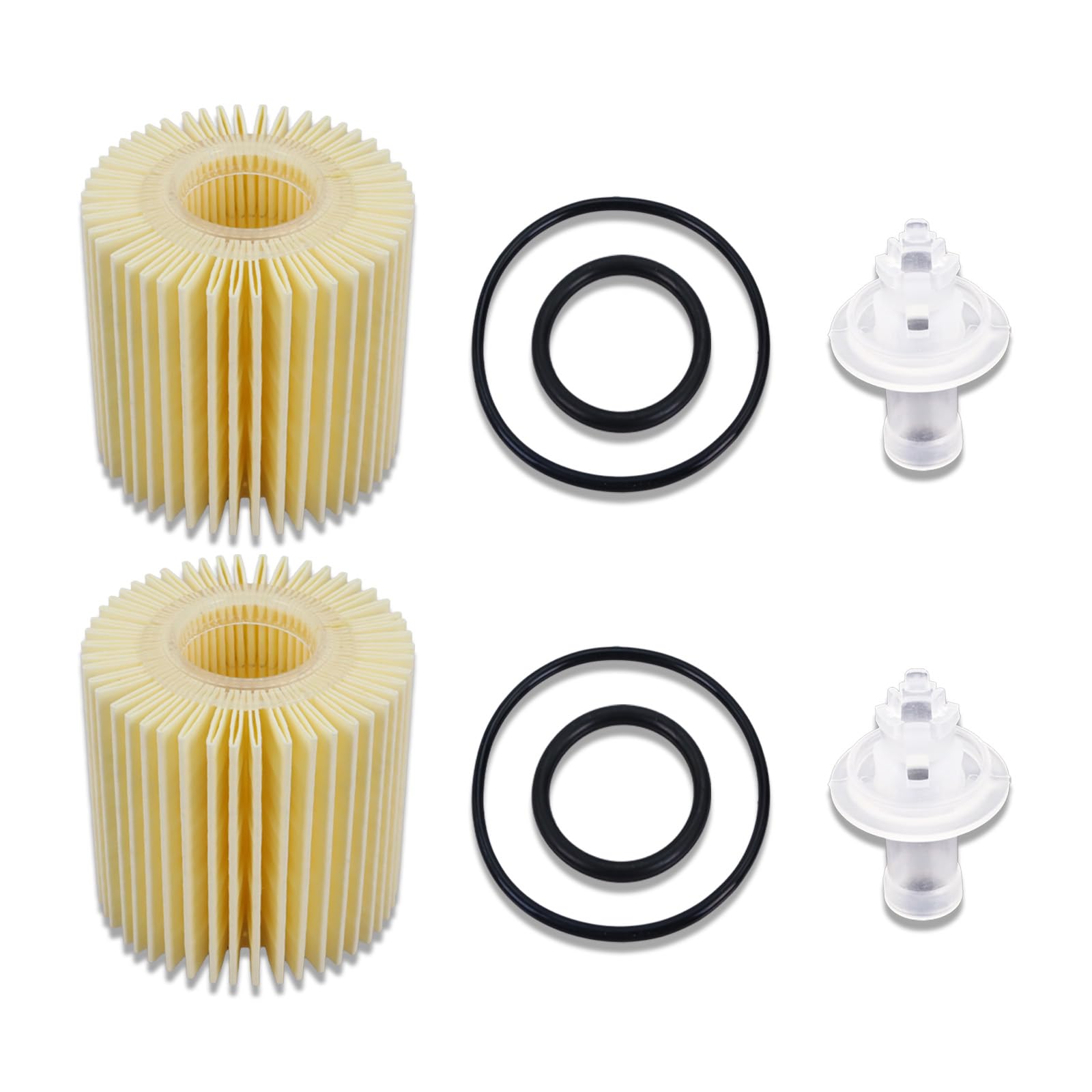 Photo 1 of 04152-YZZA1 Oil Filter Kit Compatible with Toyota Avalon Camry RAV4 Highlander Sienna Lexus ES300h ES350 IS200t RX350 RX450h, Replaces 04152-0V010, 04152-31090, 04152-YZZG1, 19236618, CH9972 (2 PCS)