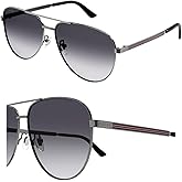 Gucci GG1233SA Vintage Web Stripe Logo Pilot shape Sunglasses with Luxury Eyewear Kit