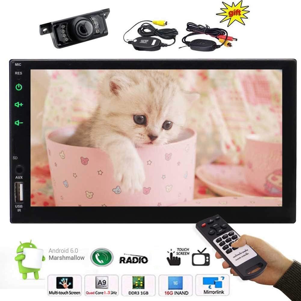 Amazon Bluetoothの1080p リモコン ワイヤレスリアカメラをミラーリングなしdvdヘッドユニットのサポートのwifi画面1ギガバイト16ギガバイトクワッド4ダッシュgpsナビゲーションにおけるコア7インチ2 Dinのandroid 6 0のカーステレオのラジオマルチタッチスクリーン