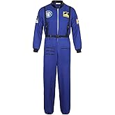 Jutrisujo Astronaut Costume Adult for Mens Space Suit Spaceman Explorer Flight Suit Cosplay Costumes Halloween