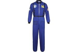 Jutrisujo Astronaut Costume Adult for Mens Space Suit Spaceman Explorer Flight Suit Cosplay Costumes Halloween