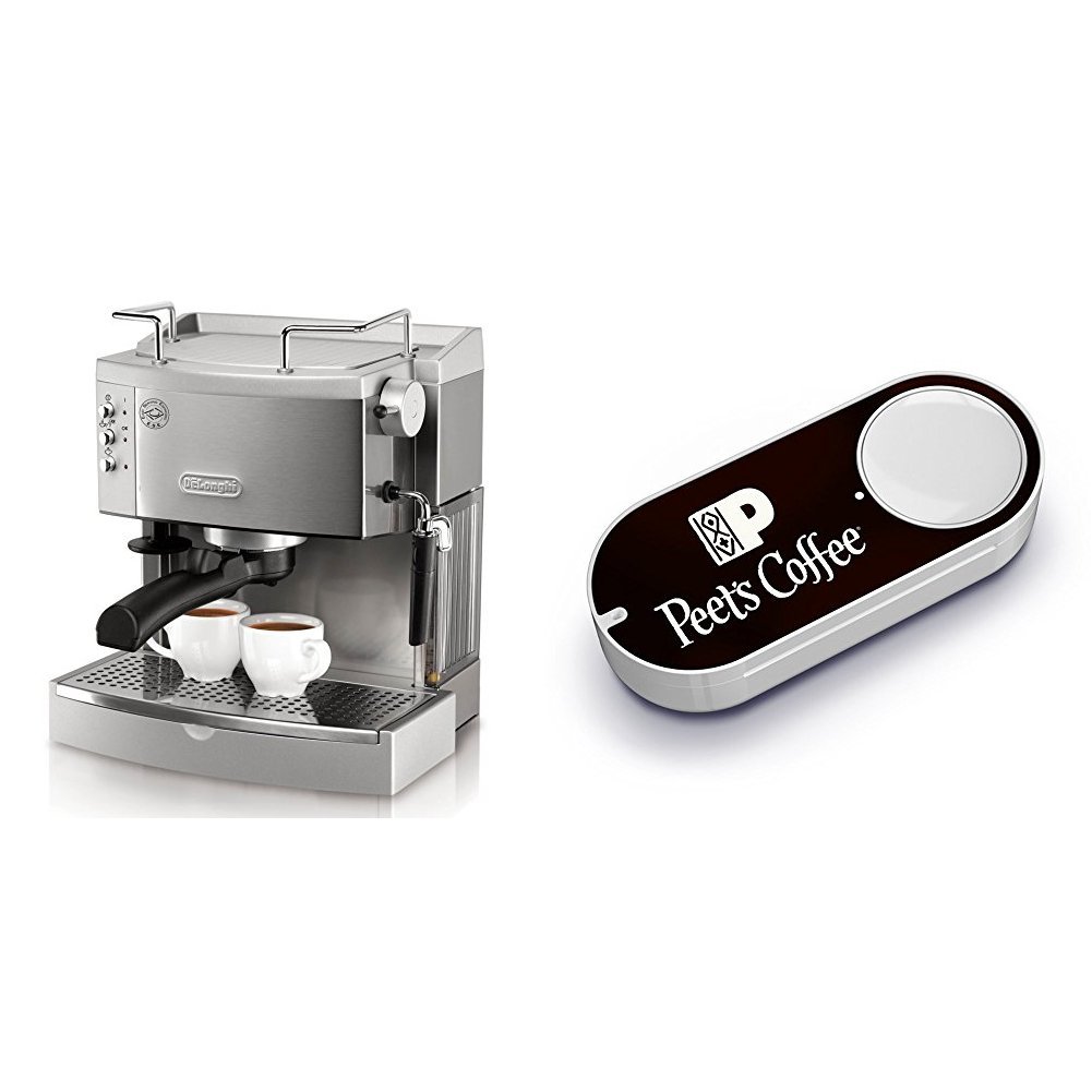DeLonghi EC702 15BarPump Espresso Maker, Stainless & Peet's Coffee