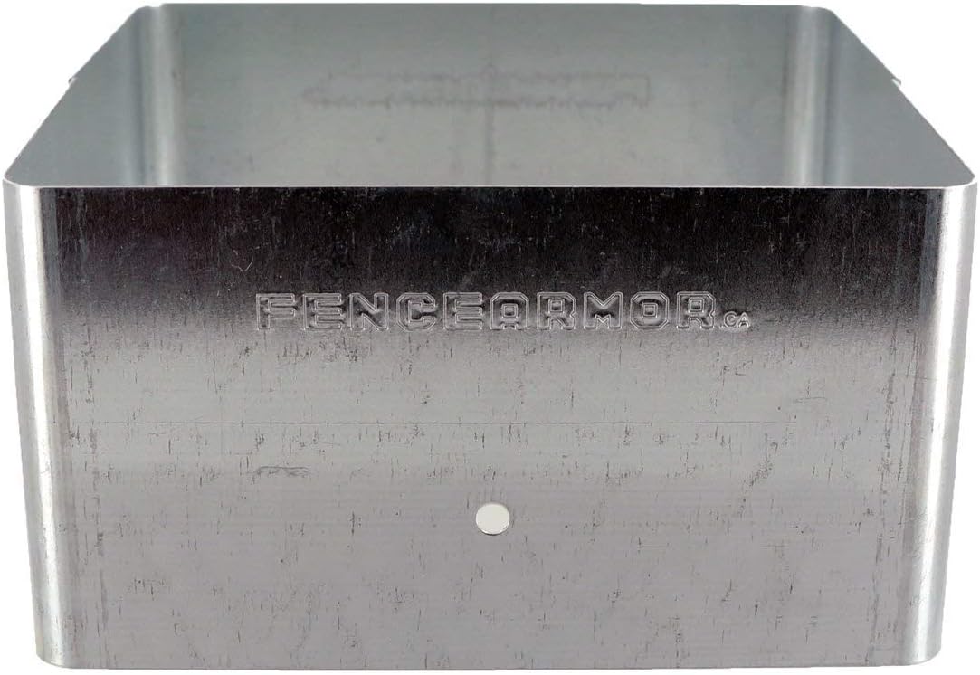 Fence Armor for Wood Fences - FITS 3.5" x 3.5" Posts (Known as 4x4 Posts) - Galvanized - 10 Pieces (1 Pack)
