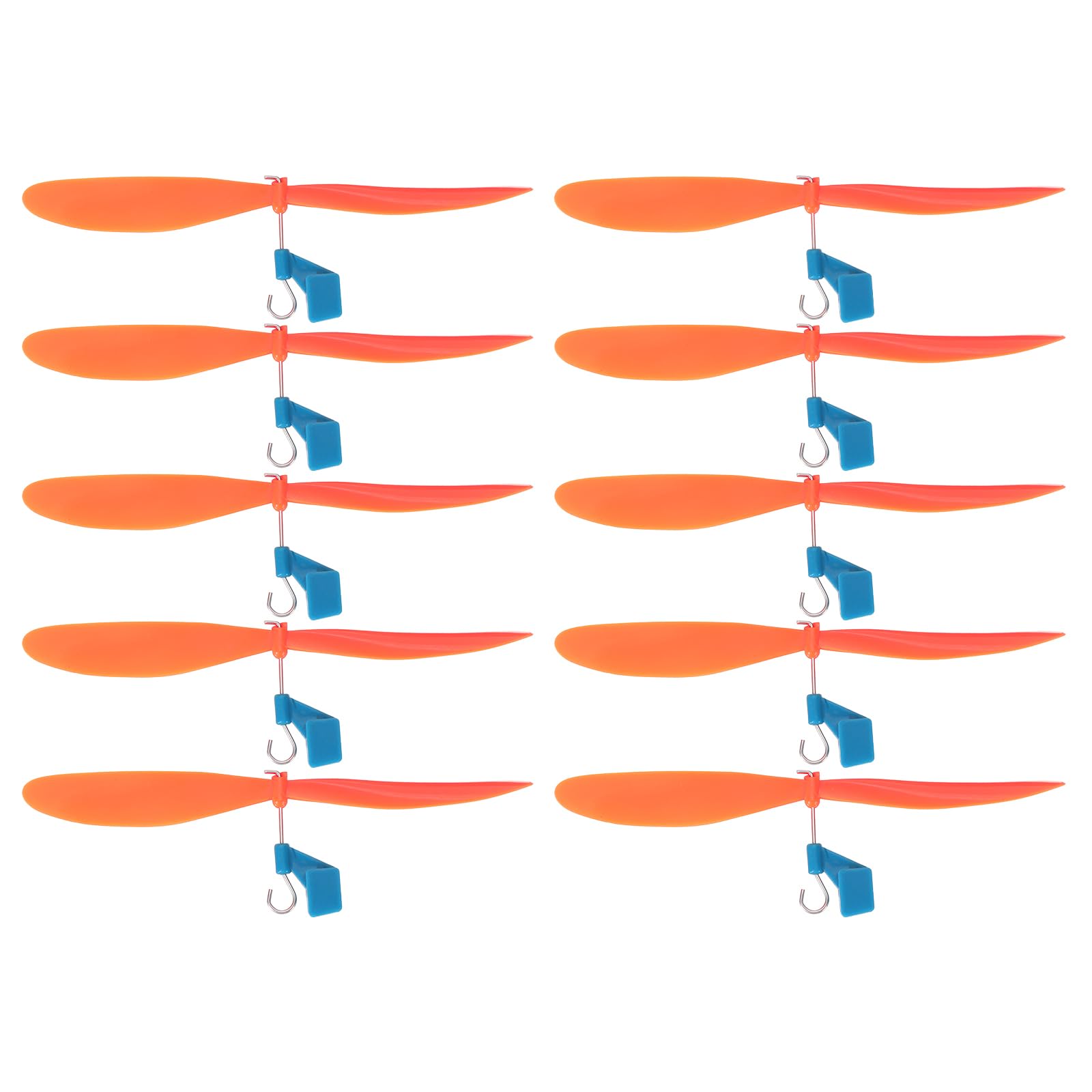sourcing map Plastic Propeller, Propeller Props Blade with Hooks Helicopter Kit 5" Fold Resistant for STEM Activities Powered Airplanes DIY Science(Orange, Pack of 10)