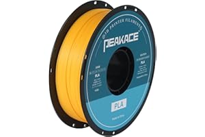 PEAKACE PLA 3D Printer Filament 1.75mm, High Fluidity, No Clogging, High-Speed Printing, Dimensional Accuracy +/- 0.03mm, 1kg (2.2lbs) Spool, 340 Meters, Engineering Yellow