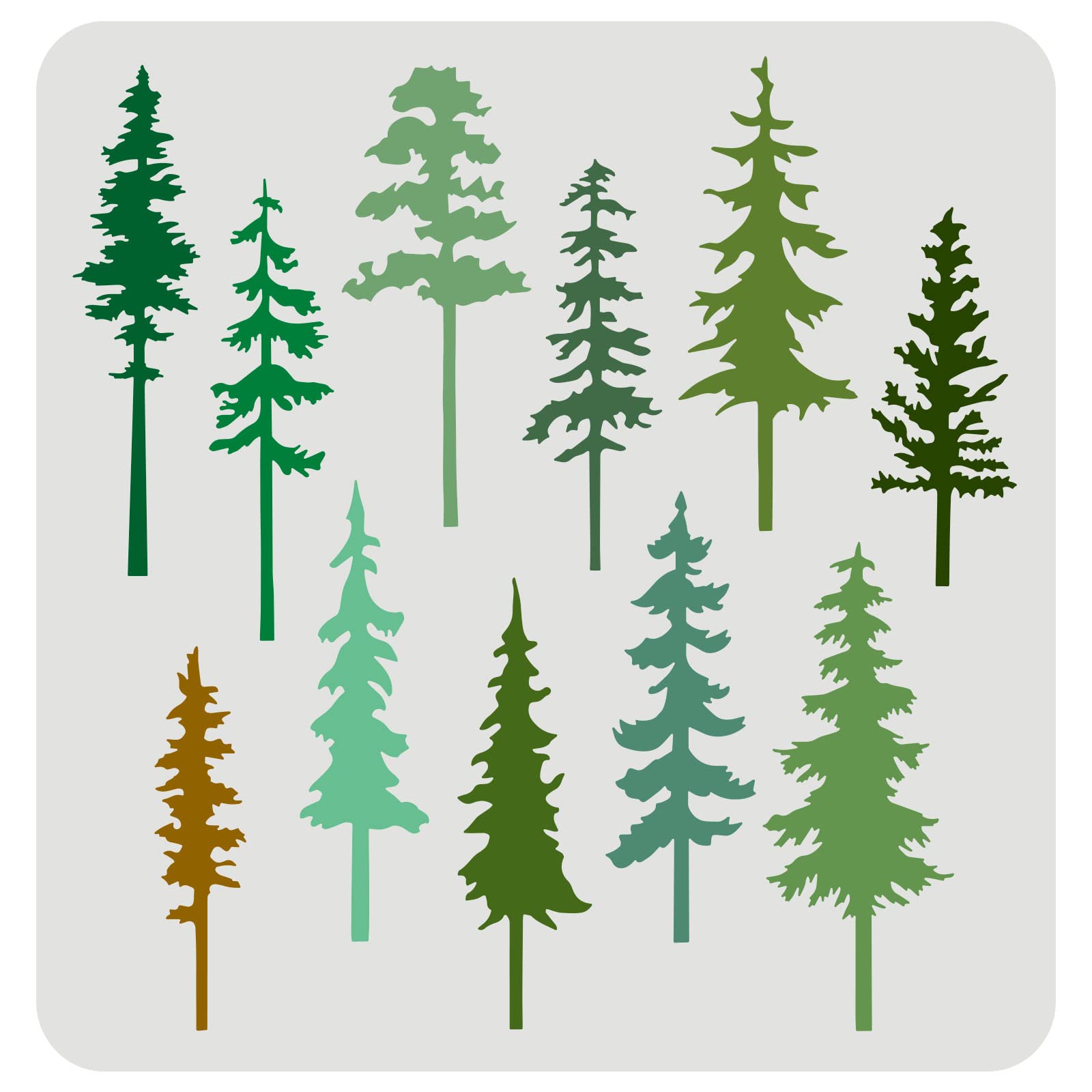 FINGERINSPIRE Pine Tree Decor Stencil 30x30cm Large Forest Reusable Mylar DIY Art Craft Painting Template Chalk Signs Natural Plant Stencils for Painting Craft Window Wall Furniture Fabric Wood — image 1