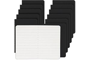 LABUK 12pcs Pocket Notebook 3.5 x 5.5in, Lined Small Notebooks, Black Softcover Memo Notepad for Men Women, 30 Sheets, 60 Pages
