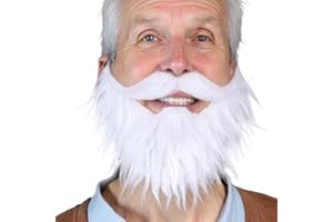 Honcloud self-Adhesive Fake Beard with Adjustable Band, fits Costume Matching for Halloween Parties.
