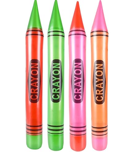 Ballons Crayons Géants Gonflables - Lot De 3 Pièces 68 Cm | Déco Fête Anniversaire, Rentrée Scolaire | PVC