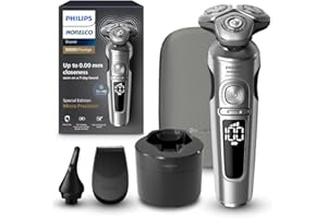 Philips Norelco Shaver Series 9000 Prestige Special Edition, Wet & Dry Electric Shaver, Lift/Cut & SenseIQ Technology, Nose & Precision Trimmer, Qi Pad, Cleaning Pod & Premium Case, SP9842/85