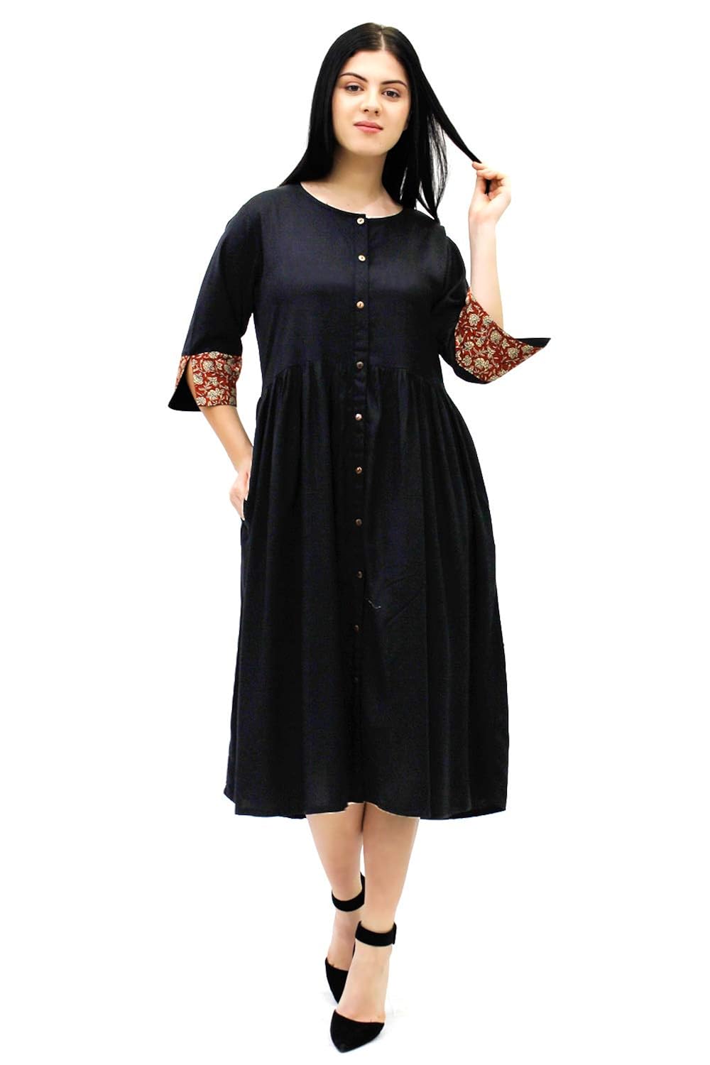 mid length black dress
