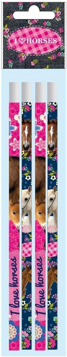 4 Paper Pencils with Eraser Horse Pony Horses Horses Pony