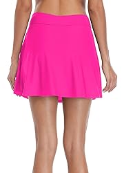 beautyin Swim Skirt Bottoms for Women Hot Pink