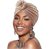 African Women Turban Caps Pre-Tied Twisted Turbans Head Scarf for Women Hair Wraps Cover Beanie Cancer Chemo Headwear
