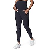 Mama Land Maternity Joggers with Pockets Over The Belly Buttery Soft Pregnancy Pants for Yoga & Activewear