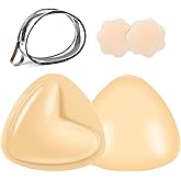 Sticky Bra Inserts, Double-sided Sticky Push Up Inserts, Reusable Bra Pad Inserts for Bikini Dress Swimsuit Sports Bra