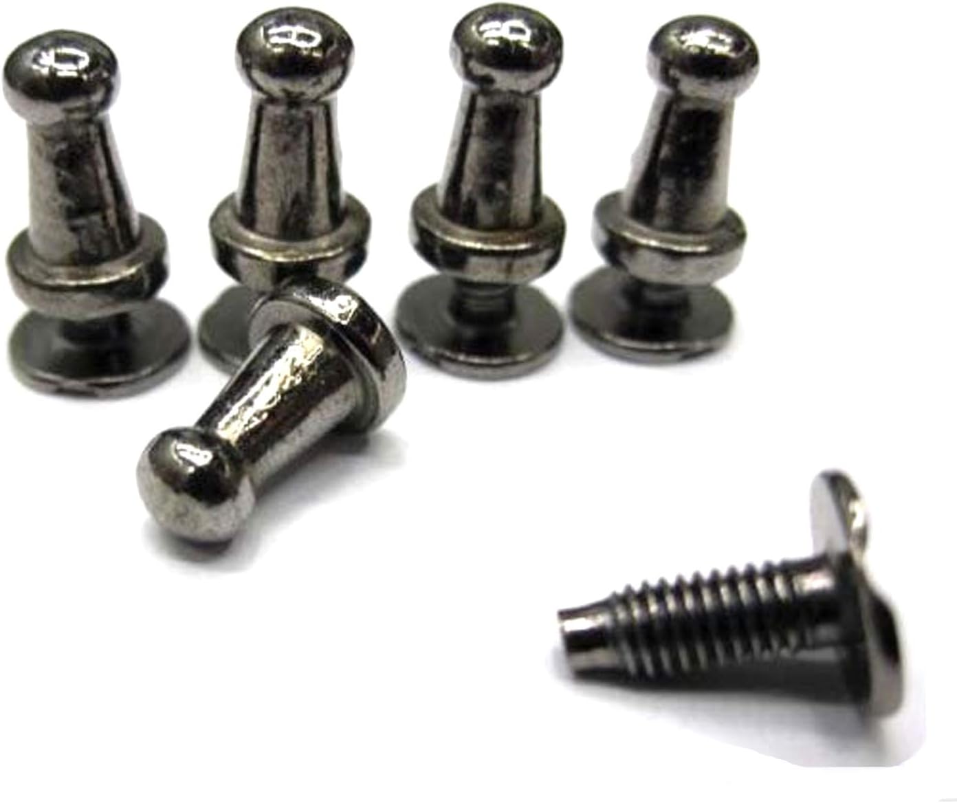 RUBYCA100 Sets Black Gunmetal Button Spike and Studs Metal Screw-Back Leather-craft DIY 9MM X 6MM