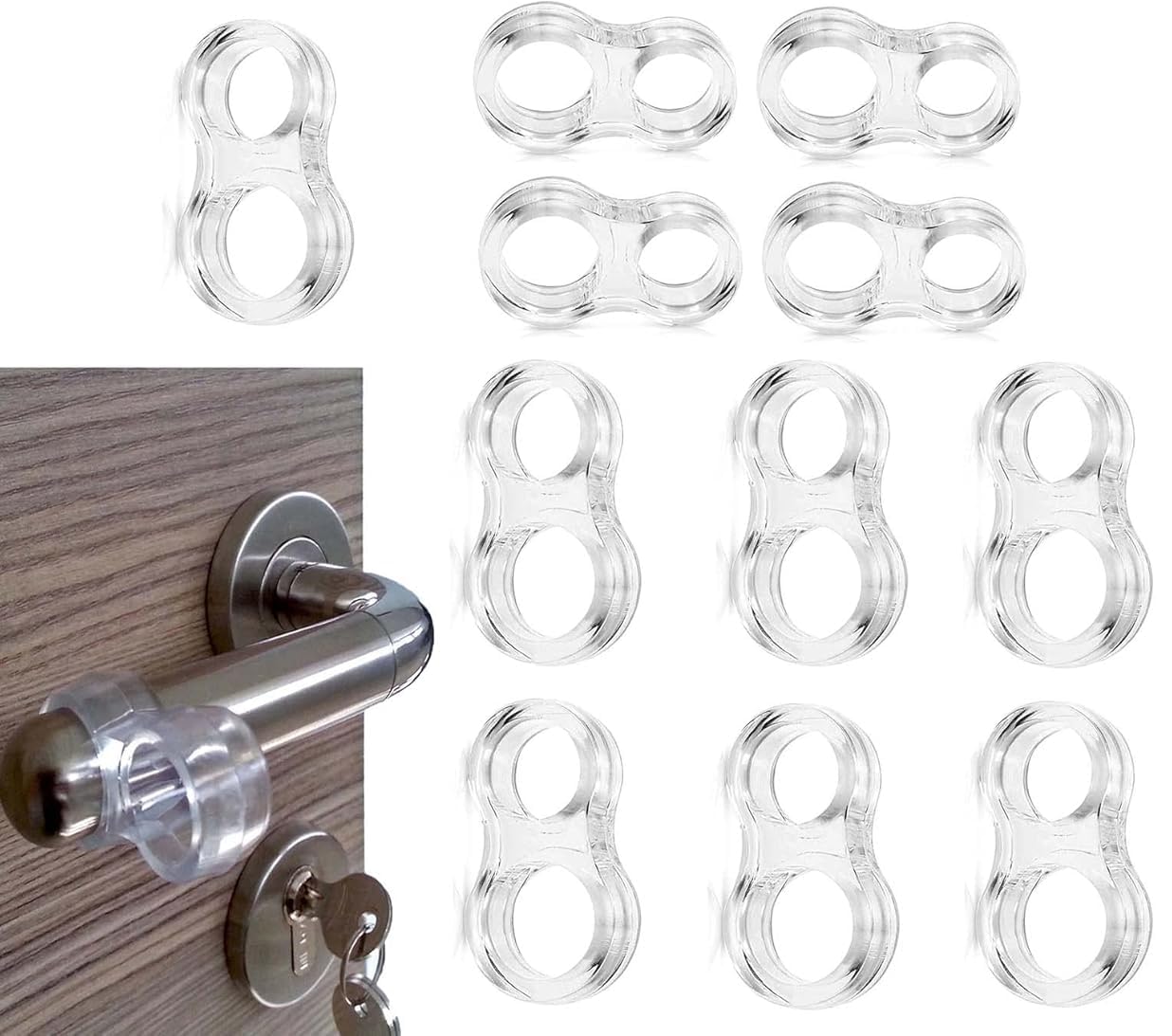 PVC Door Stopper Silicone Door Handle Stops Transparent Wall Stops Protectors for Door and Window Handle (12)