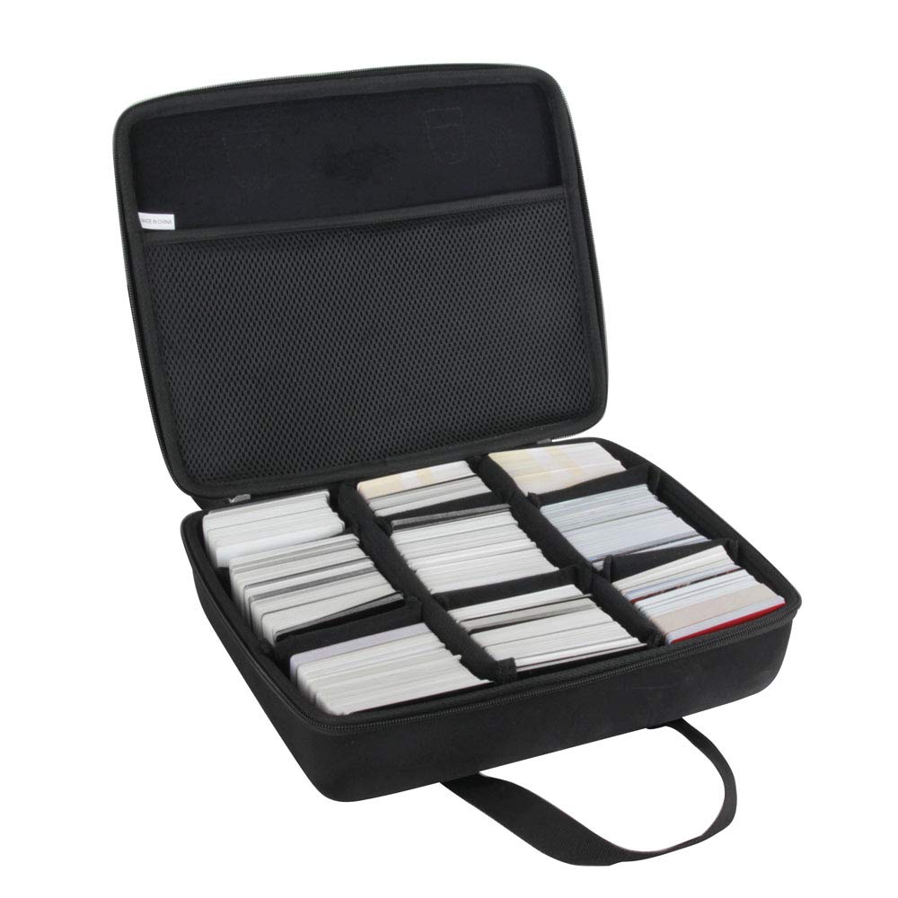 Hermitshell Large Hard Game Card Case. Fits Up to 1000 Cards. Includes 8 Moveable Dividers. Black. For Trading Card Games