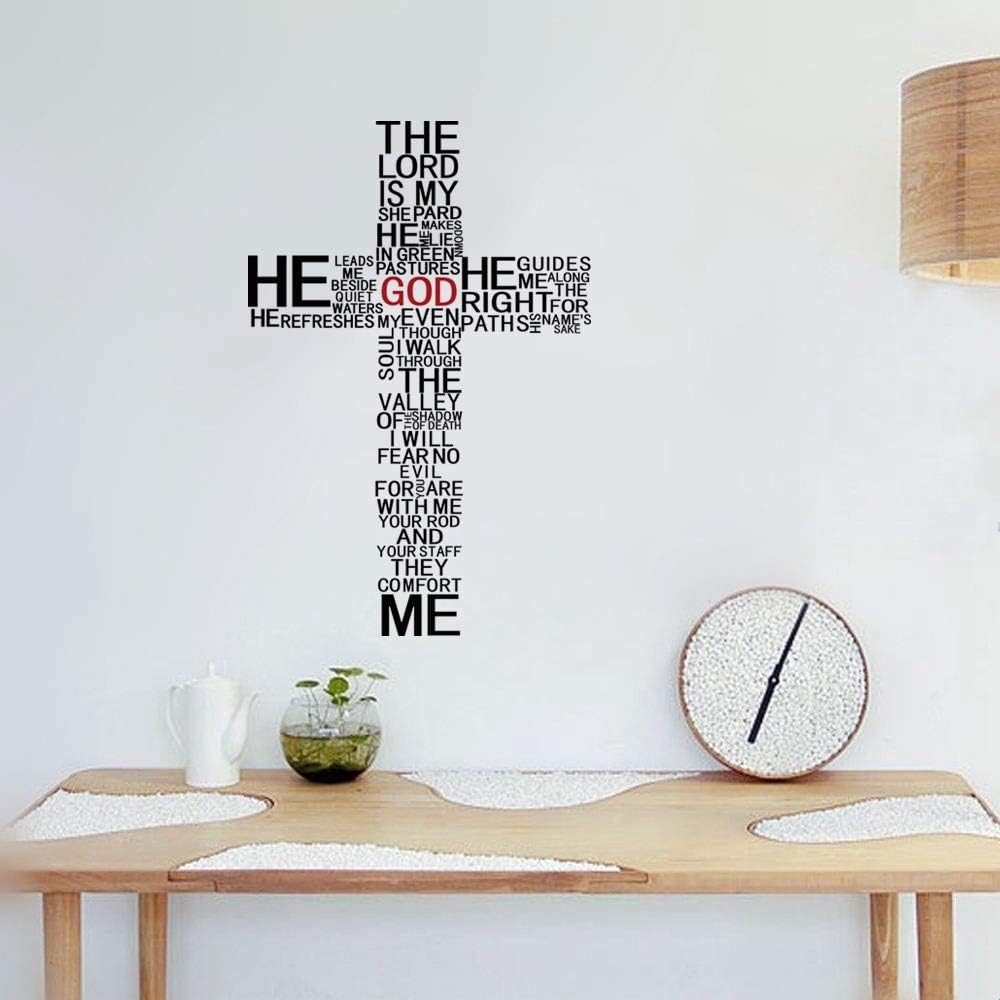 slepat Room Wall Stickers Quotes The Lord is My Shepherd Wall Decal Psalm for Living Room Nursery Kids Room Play Room Kitchen
