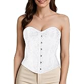 KIMIKAL Corset Tops for Women, Bustier Lace Top Corsets Belt, Plus Size Faja Waist Cincher Bodysuit Overbust Lingerie
