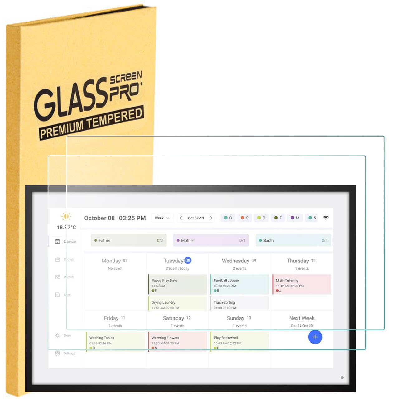 Photo 1 of 2 Pack Tempered Glass Screen Protector for Skylight Calendar 15-inch Wall Planner Digital Calendar, Skylight Digital Picture Frame, 9H Hardness Anti-Scratch, Ultra HD Clear, Touchscreen Compatible