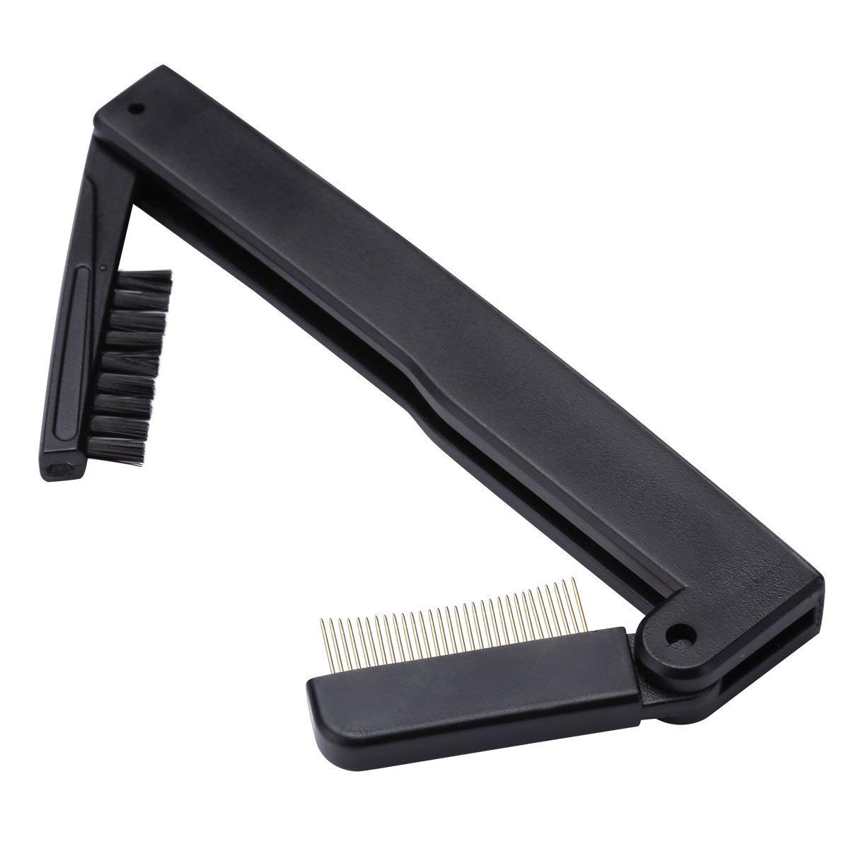 Photo 1 of Dual-Sided Folding Mascara and Brow Grooming Tool - Lash Separator, Applicator, and Compact Eyebrow Brush