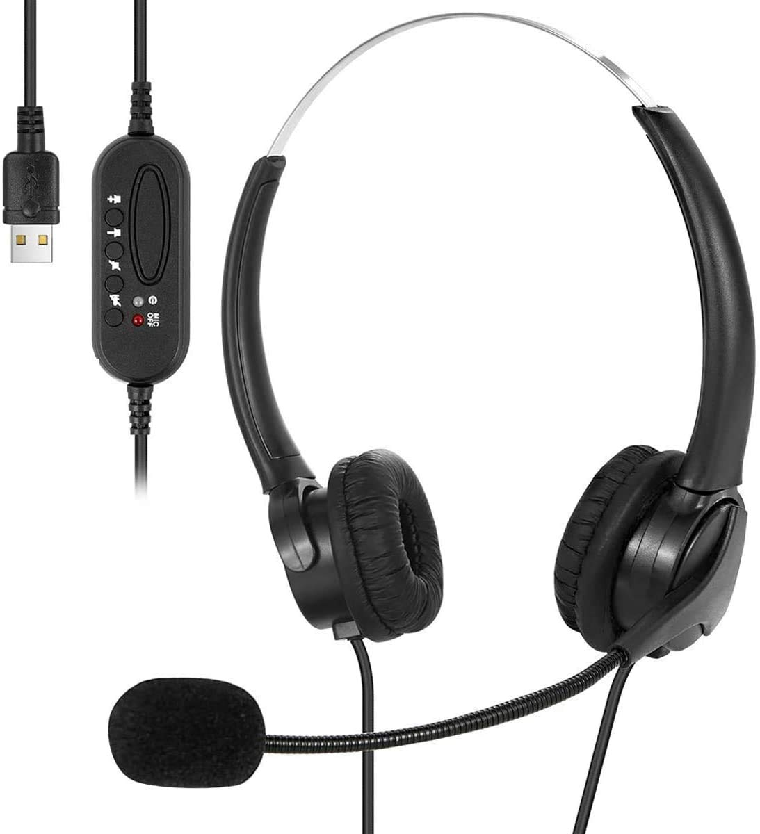 Buy USB Headset with Noise Cancelling Microphone, Headsets Stereo PC