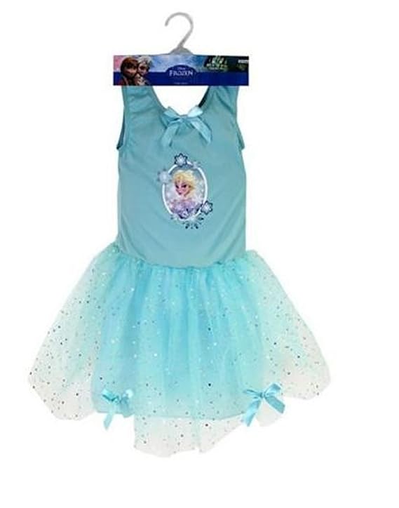 Girls Official Disney Frozen Sequin Ballet Tutu Dress (34 Years, Elsa