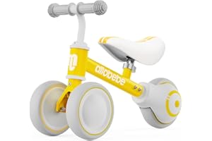 allobebe Baby Balance Bike, Cute Toddler Bikes 12-36 Months Gifts for 1 Year Old Girl Bike to Train Baby from Standing to Running with Adjustable Seat Silent & Soft 3 Wheels
