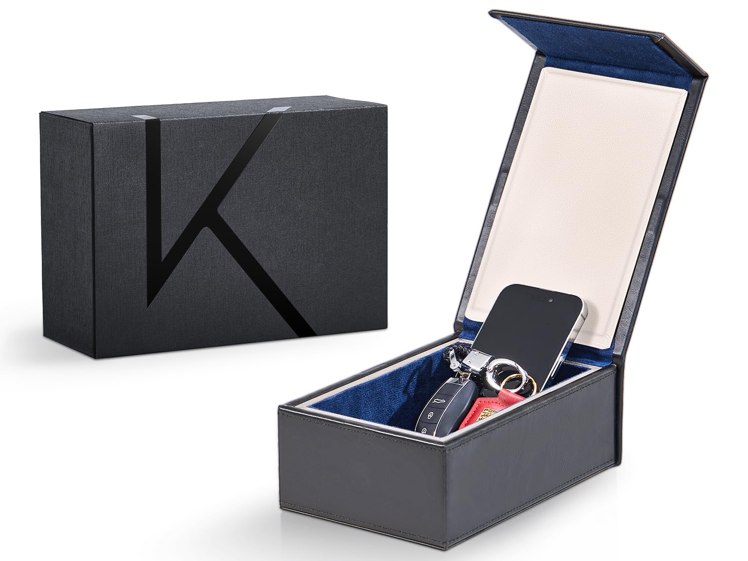 Photo 1 of KENARK KK7-DB Faraday Protector Box, Signal Shielding, Anti-Theft Car Key & RFID Blocker for Vehicles - Compact Design (Azure-Black)