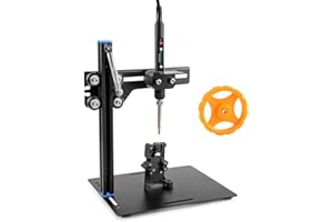 3DTOOLS Heat Set Insert Press Tool Machine with Soldering Iron Heat Set Tips M2/M2.5/M3/M4/M5/M6(1/4)/M8, Metric Knurled Nuts for Threaded Inserts for 3D Printing Components