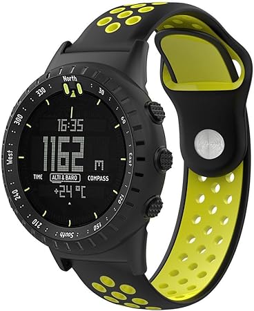 Auto Echo para Suunto Core All Black Sport Smartwatch con transpiración Activo Soft LUGS Silicona para Pulsera Strap W/Tools