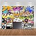 Mocsicka 90s Party Backdrop Hip Pop Graffiti 90s Photography Background 7x5ft Vinyl 90s Birthday Party Banner Backdrops