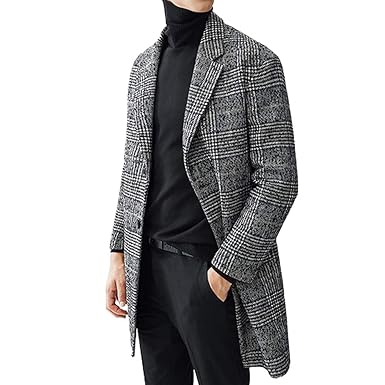 Amazon Doofu メンズ ロング ピーコート メルトン アウター