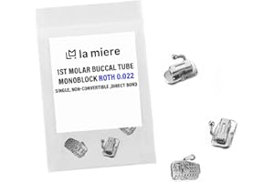LA MIERE 4P/Bag 1st Molar Monobloack Bondable Non-Conv Stainless Steel Roth 0.022 Laser Mark Assorted Quadrants(UR UL LL & LR)
