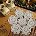 kilofly Crochet Cotton Lace Table Placemats Doilies Pack, 4pc, White, Blossoms, 10 inch