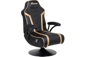 X Rocker Pedestal Gaming Chair, Use with All Major Gaming Consoles, Mobile, TV, PC, Smart Devices, with Armrest, Bluetooth Audio, Headrest Mounted Speakers, Subwoofer, Foldable