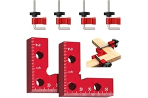CNQLIS 90 Degree Mini Positioning Squares (2.32" x2.32), 2 Sets Aluminum Alloy Right Angle Clamps, Corner Clamps for Woodworking for Cabinets/Drawers/Picture Frames