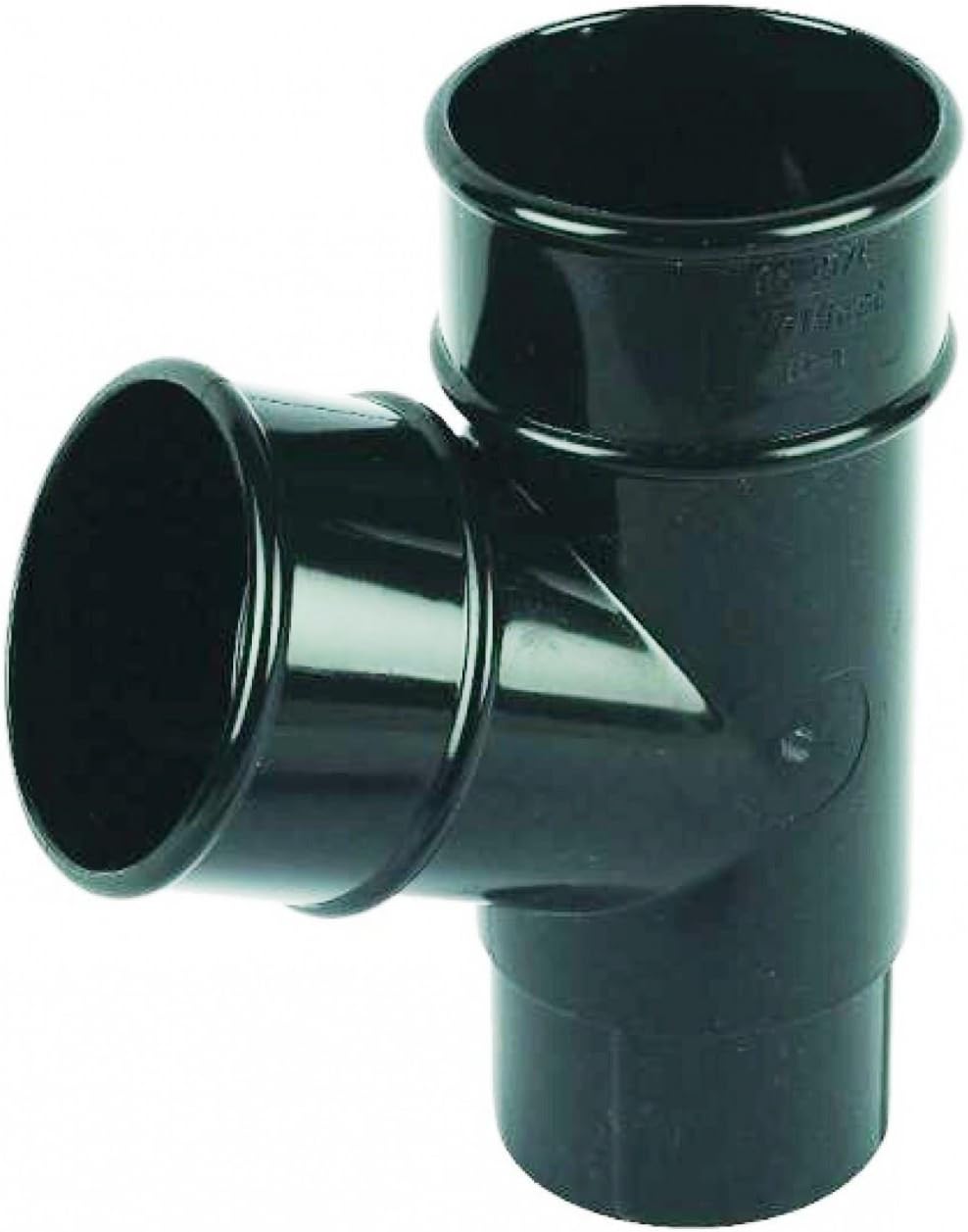 FLOPLAST 68mm Round 67 Degree Downpipe Branch - Black - Pack of 2, Pipe Size - 68mm