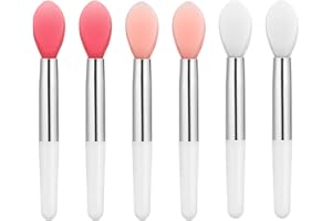 LURROSE 6pcs Silicone Lip Brushes Small Makeup Brushes Applicator for Lip Mask Oil
