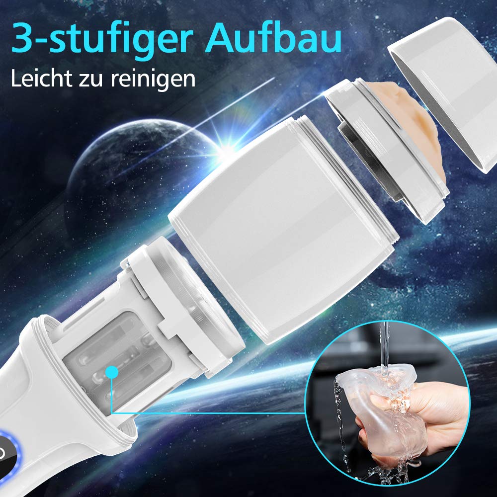 Elektrische Masturbatoren Cup Automatische Masturbieren Mann mit 360° Rotation Masturbator mit 3D Vagina Sexspielzeug für Männer mit 8 Drehungsmodi Touch- Taste Erotik