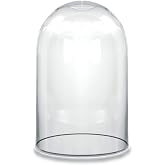 CYS EXCEL Dome Glass Cloche (H:10.5" D:6") | Multiple Size Choices Decorative Showcase Display For Antique Collectibles | Bell Jar Terrarium &amp; Dessert Cover