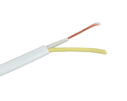 Twin Flat 2 core Copper Wires and Cables 1mm 270 feet (90yd) for Domestic and Industrial Electric Connections Single Phase Electric Connections up to 1100v