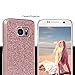 Galaxy S7 Case, Imikoko™ Rose Gold Luxury Hybrid Beauty Crystal Rhinestone with Gold Sparkle Glitter PC Hard Protective Diamond Case Cover for Samsung Galaxy S7 (Bling Rose Gold)