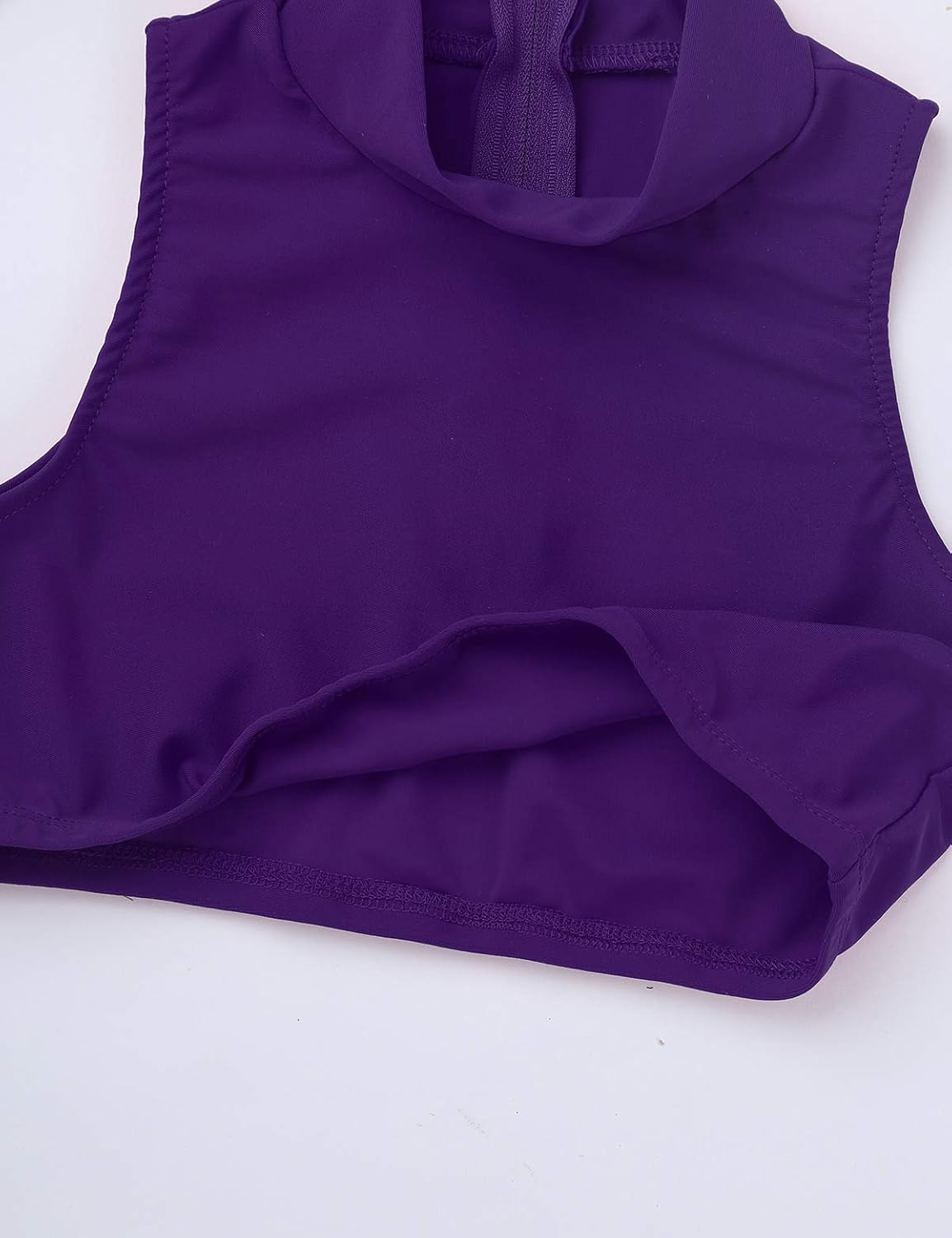 TiaoBug Kids Girls Gym Yoga Sports Bra Athletic Dance Tank Crop Tops Workout Fitness Bra Basic Activewear Dancewear: Clothing